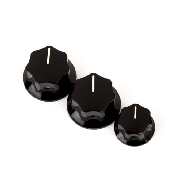 Fender Jazz Bass Control Knobs, Black - Set of 3