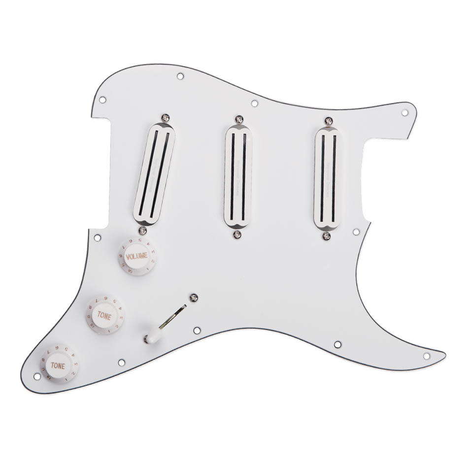 Seymour Duncan Triple Rails Prewired Strat Pickguard - White