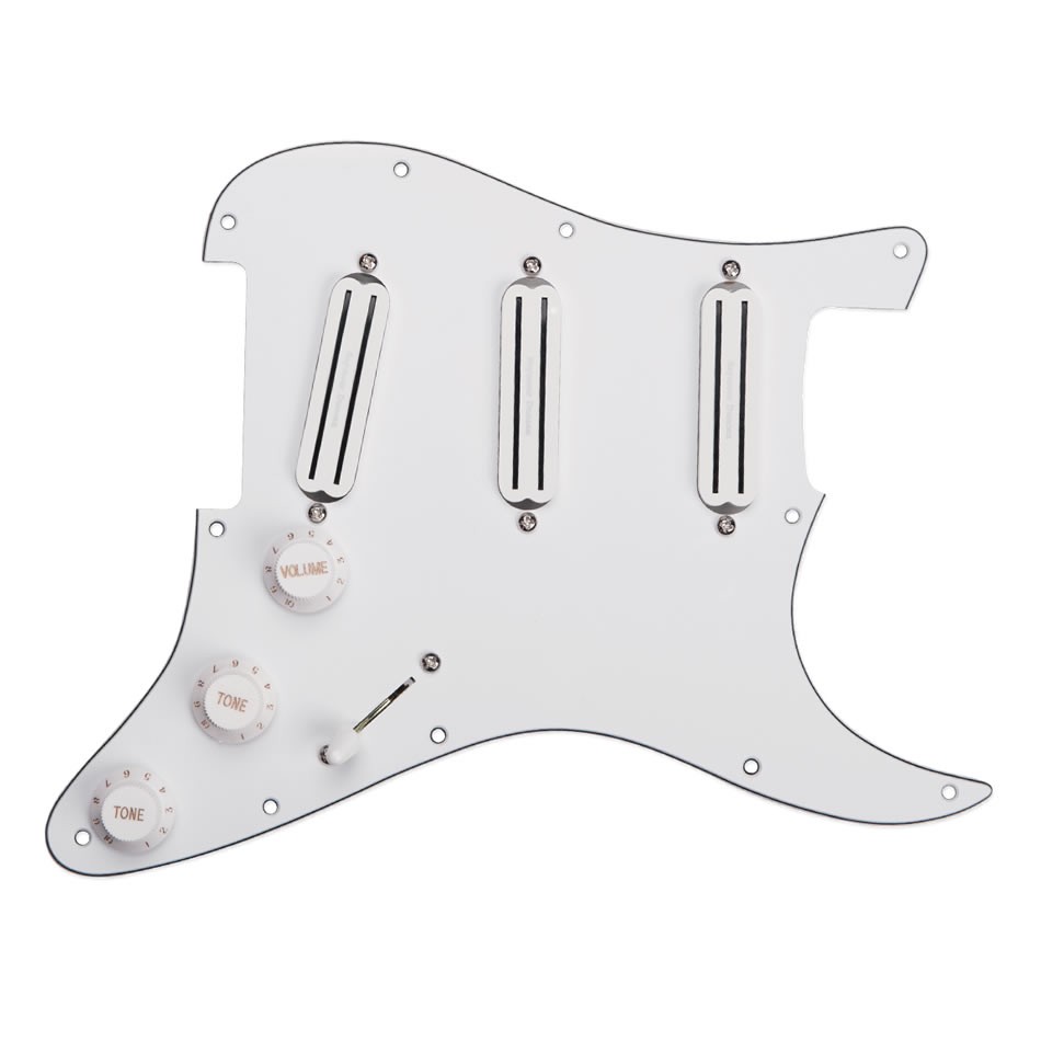 Seymour Duncan Triple Rails Loaded Strat Pickguard, White - Image 2