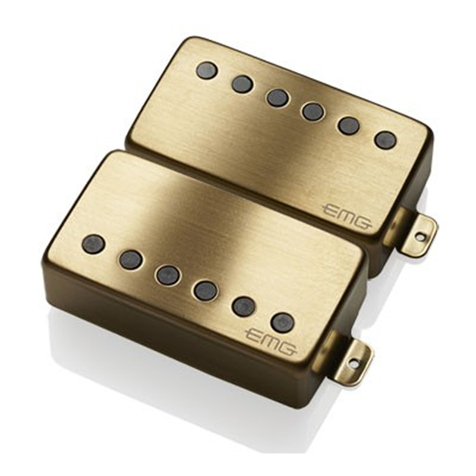 EMG MetalWorks 57/66 Solderless Humbucker Set, Brushed Gold