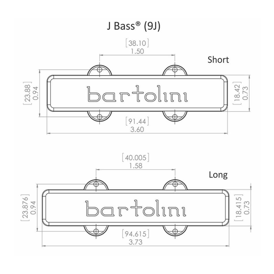 Bartolini 59J1-L/S Jazz Bass Pickup Set – 5-String - Image 2