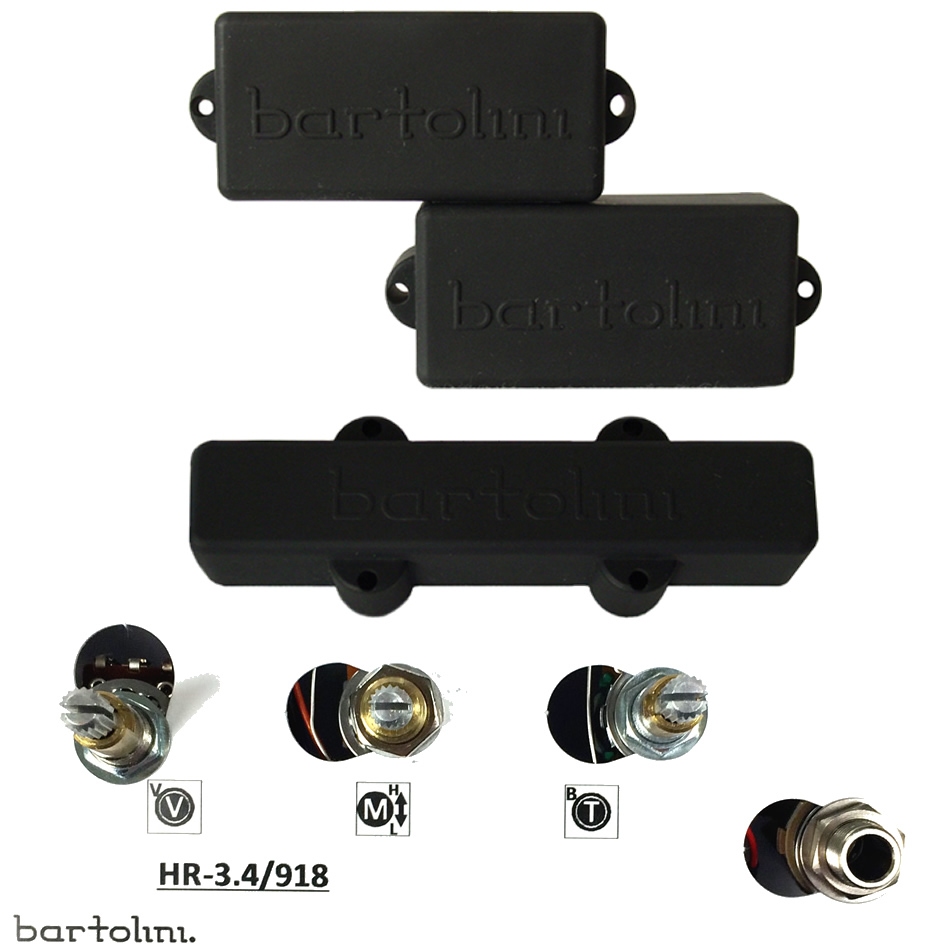 Bartolini 8S/9J1 P-Jazz Bass Pickup Set w/ HR3.4 Preamp Harness