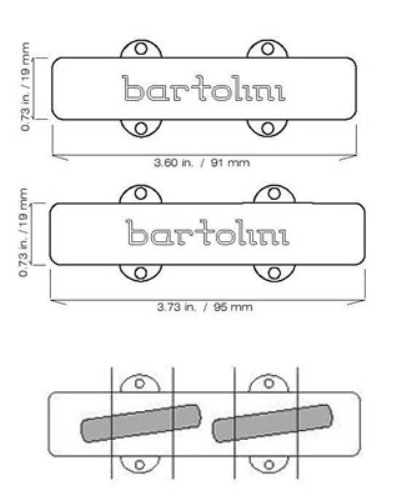 Bartolini 9ST-L/S Jazz Bass Pickup Set (4-String) - Image 2