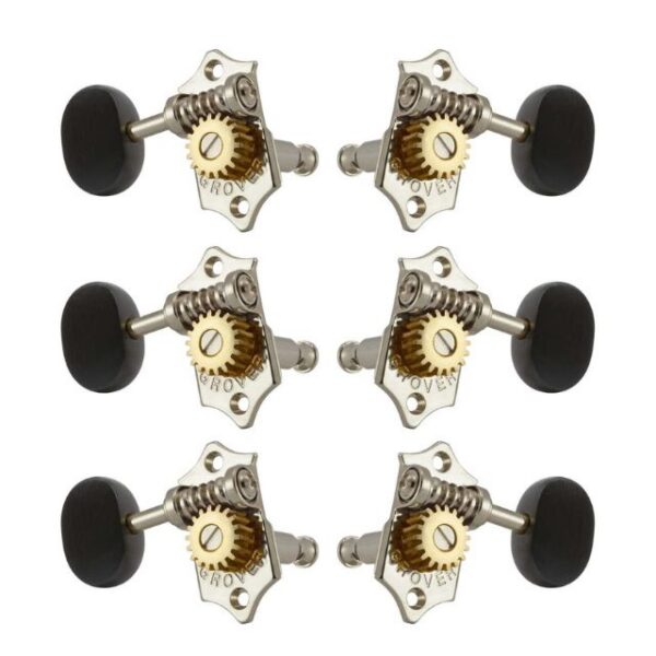 Grover Sta-Tite 3-Per-Side Tuners, 18:1, Nickel/Ebony