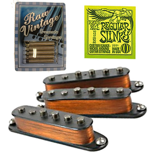Raw Vintage RVTS-1 50's Aged Strat Set + Trem Spring & Strings