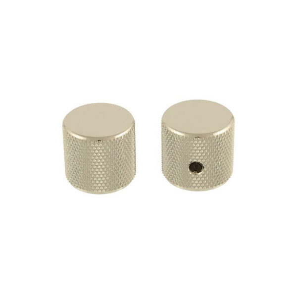 Allparts Barrel Knobs - Nickel, Pair
