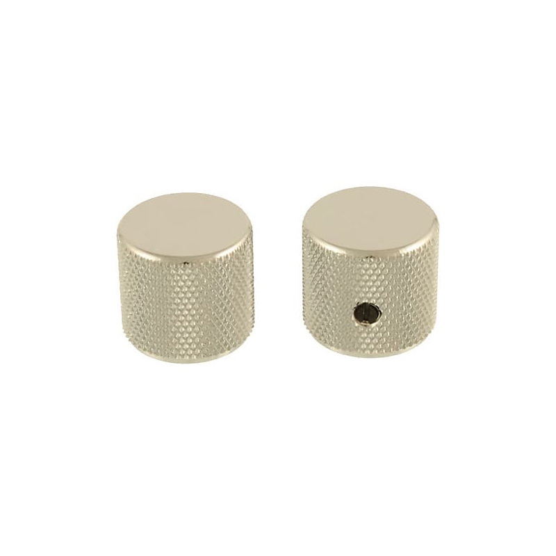 Allparts Barrel Knobs - Nickel, Pair