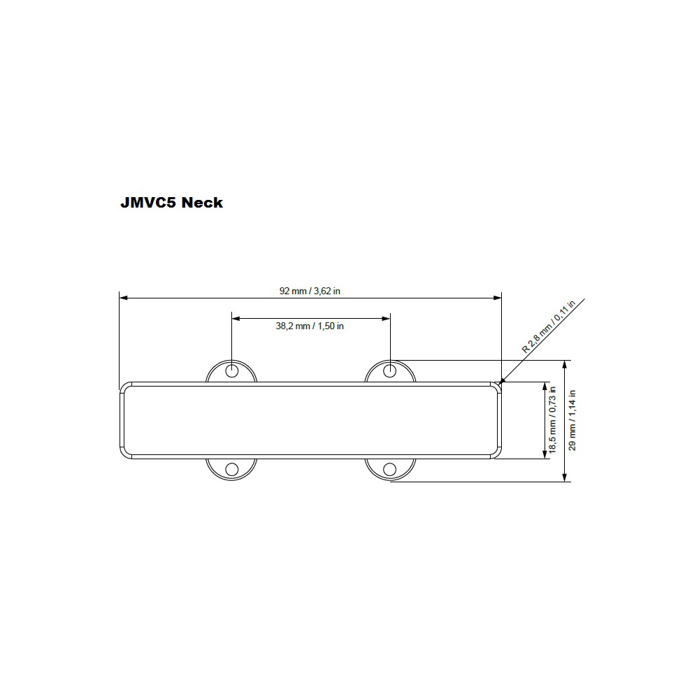 Delano JMVC 5 FE/M2 Neck Pickup - 5-String Split Coil - Image 2