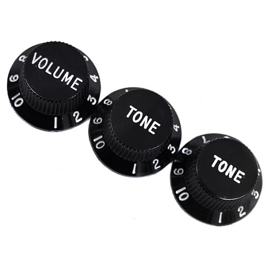 Fender Genuine Strat T/V Knobs - Black