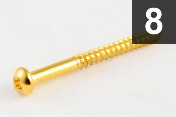 Allparts GS-0011-002 Gold Bass Pickup Screws (8-Pack)