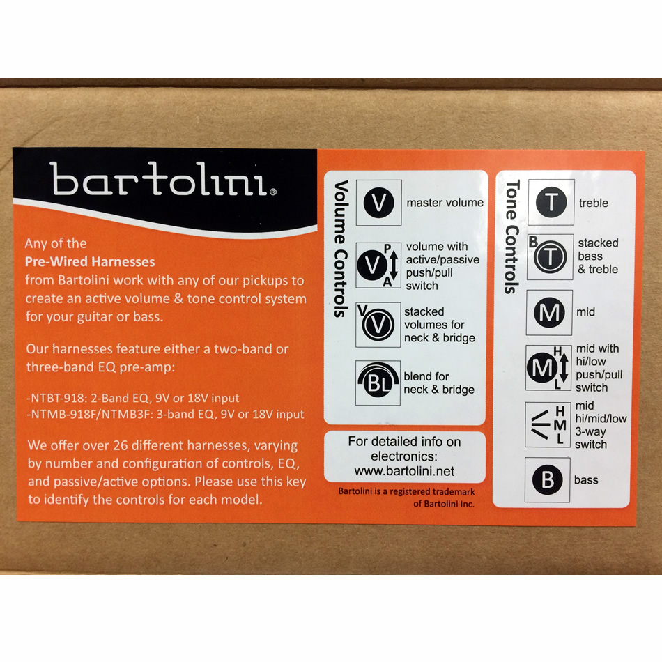 Bartolini HR3.3AP/918 Bass Preamp Wiring Harness - Image 4