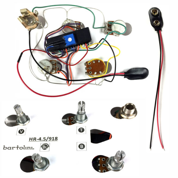 Bartolini HR4.5/918 Prewired Bass Preamp Harness