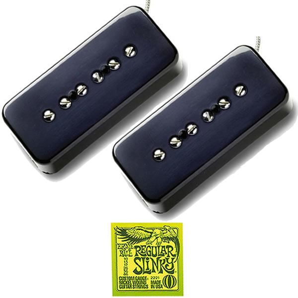Seymour Duncan Antiquity P90 Soapbar Set, Black + Strings
