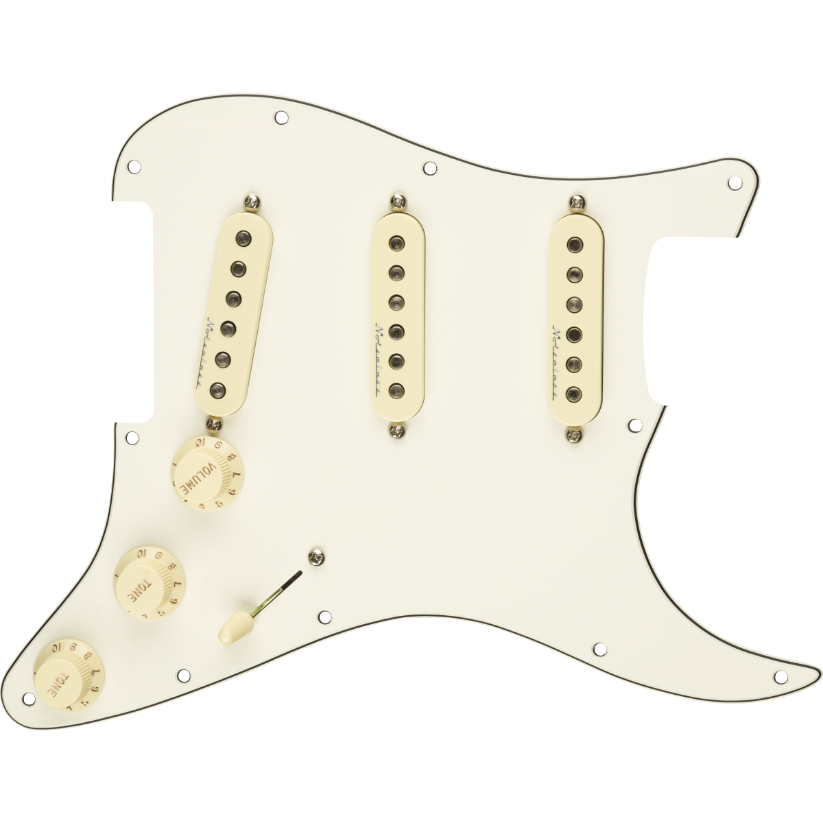 Fender Pre-Wired Strat Pickguard – Hot Noiseless SSS, Parchment - Image 3