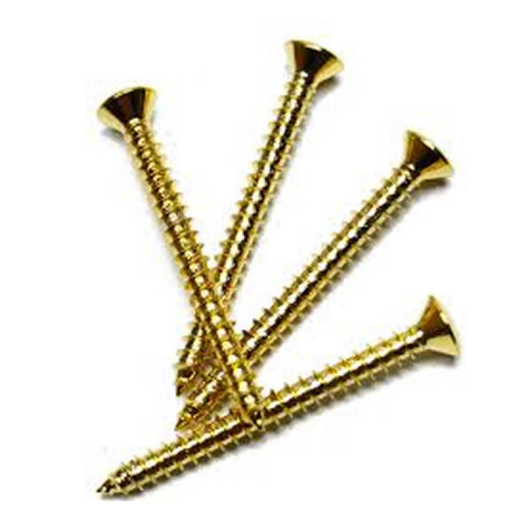 Fender Gold Neckplate Screws 8/1.75 (Set of 4)