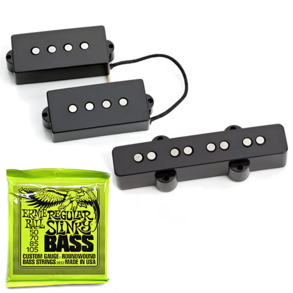 Seymour Duncan SPB-1/SJB-1B PJ Bass Pickup Set + Strings