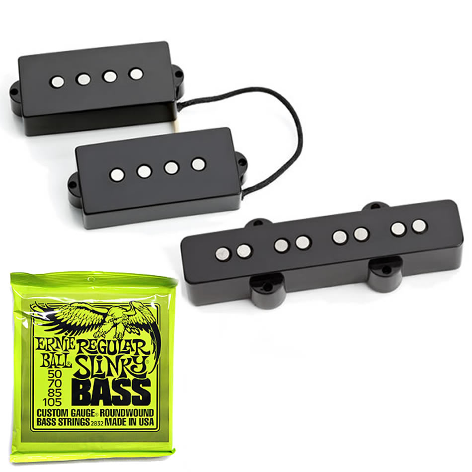 Seymour Duncan SPB-1/SJB-1B PJ Bass Pickup Set + Strings