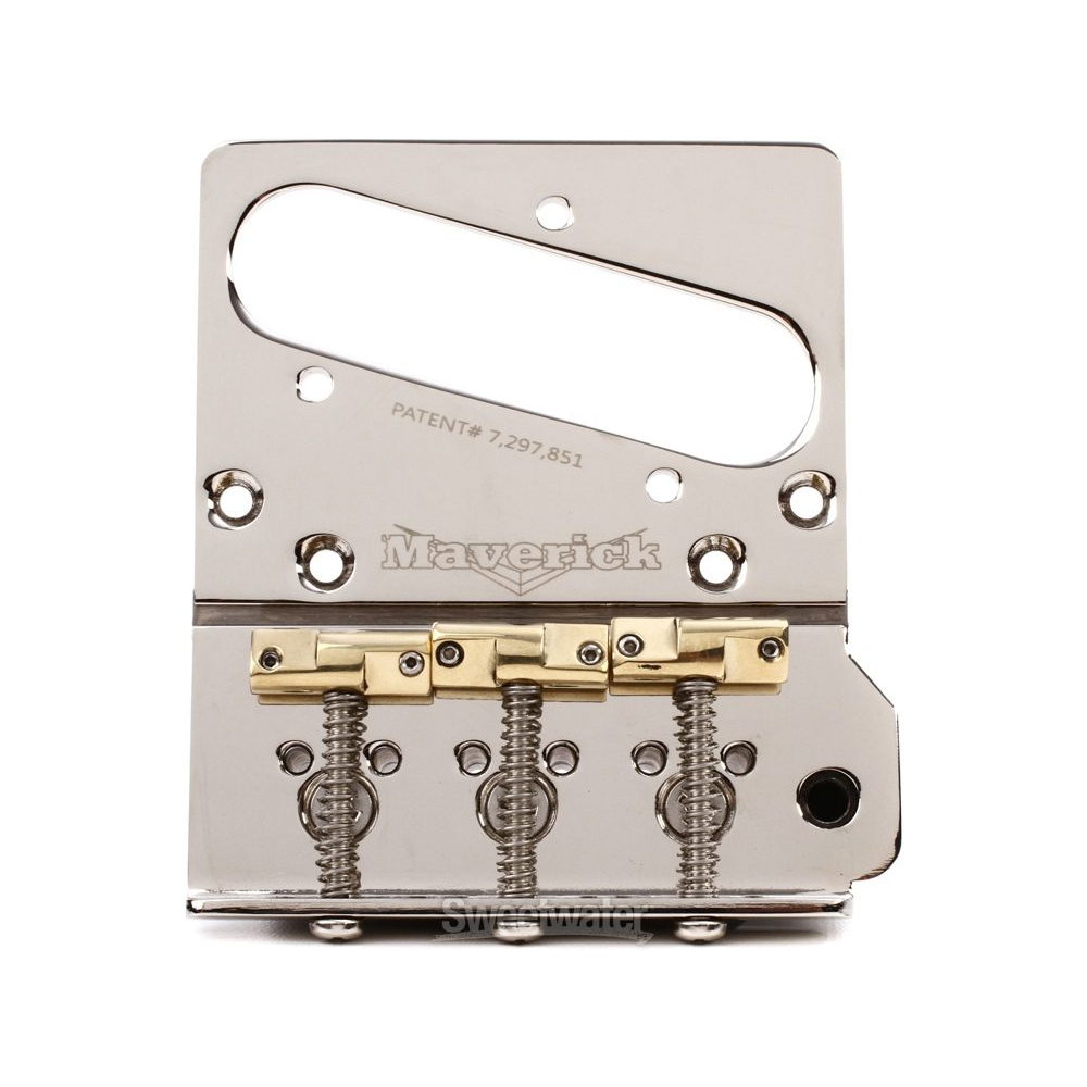 Super-Vee Maverick Tele Tremolo Bridge, Nickel - Image 3