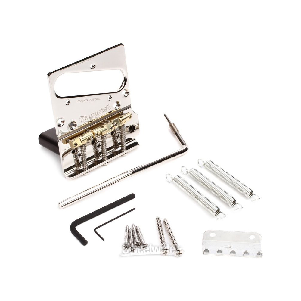 Super-Vee Maverick Tele Tremolo Bridge, Nickel - Image 2