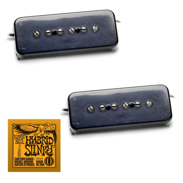 Seymour Duncan Antiquity P90 Set (Black) + EB2222 Strings