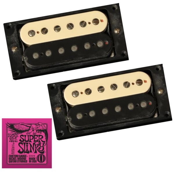 Seymour Duncan Antiquity JB/Jazz Zebra Set + Slinky Strings