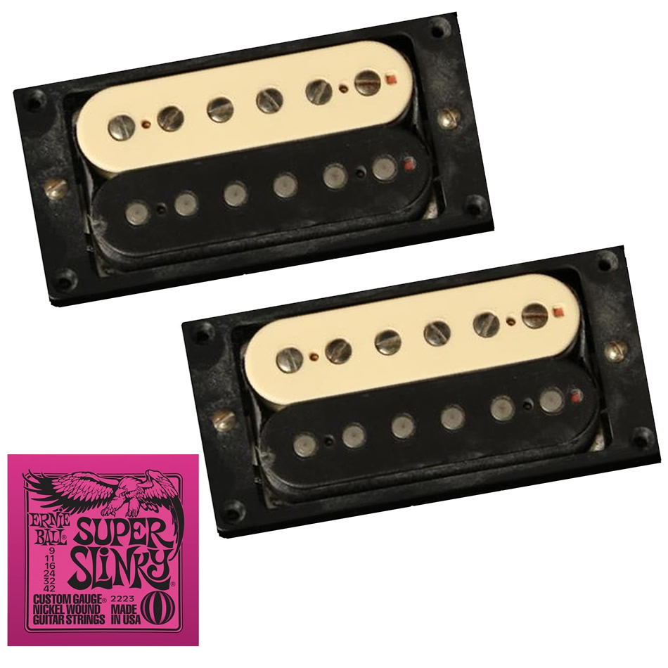 Seymour Duncan Antiquity JB/Jazz Zebra Set + Slinky Strings