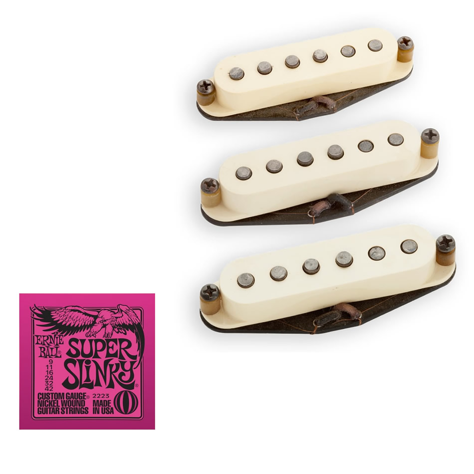Seymour Duncan Antiquity II Surf Strat Set + Slinky Strings