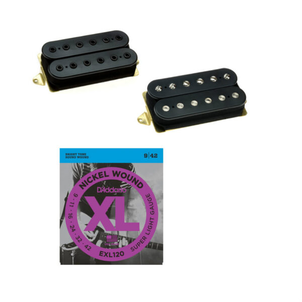 DiMarzio PAF Pro / Norton Humbucker Set, Black + Strings