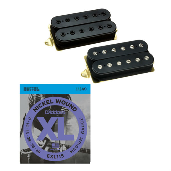 DiMarzio PAF Pro & Norton Humbucker Set, Black + Free Strings