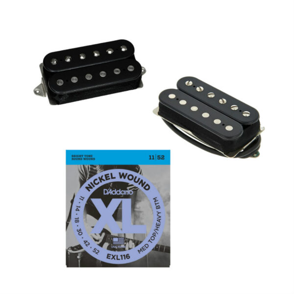 DiMarzio DP103BK/DP223BK PAF 36th Set, Black + Free Strings