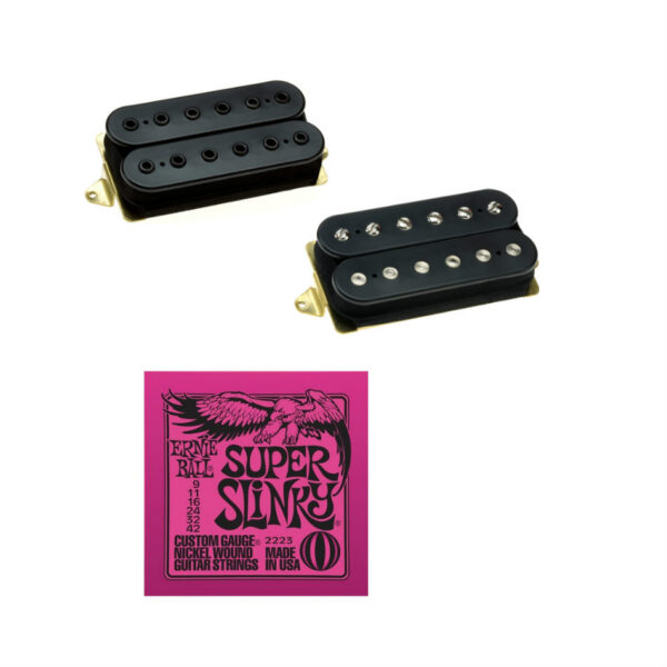 DiMarzio PAF Pro/Tone Zone Set DP151+DP155 Black + Strings
