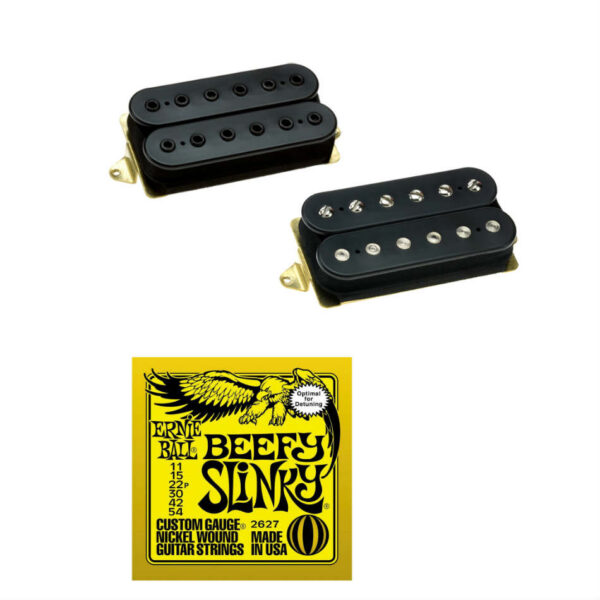 DiMarzio PAF Pro / Tone Zone Humbucker Set (Black) + Strings