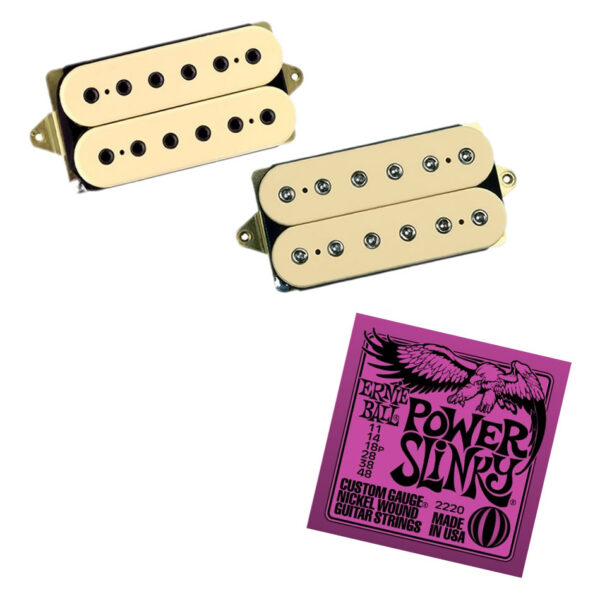 DiMarzio PAF Pro/Tone Zone Humbucker Set, Creme + Ernie Ball Strings