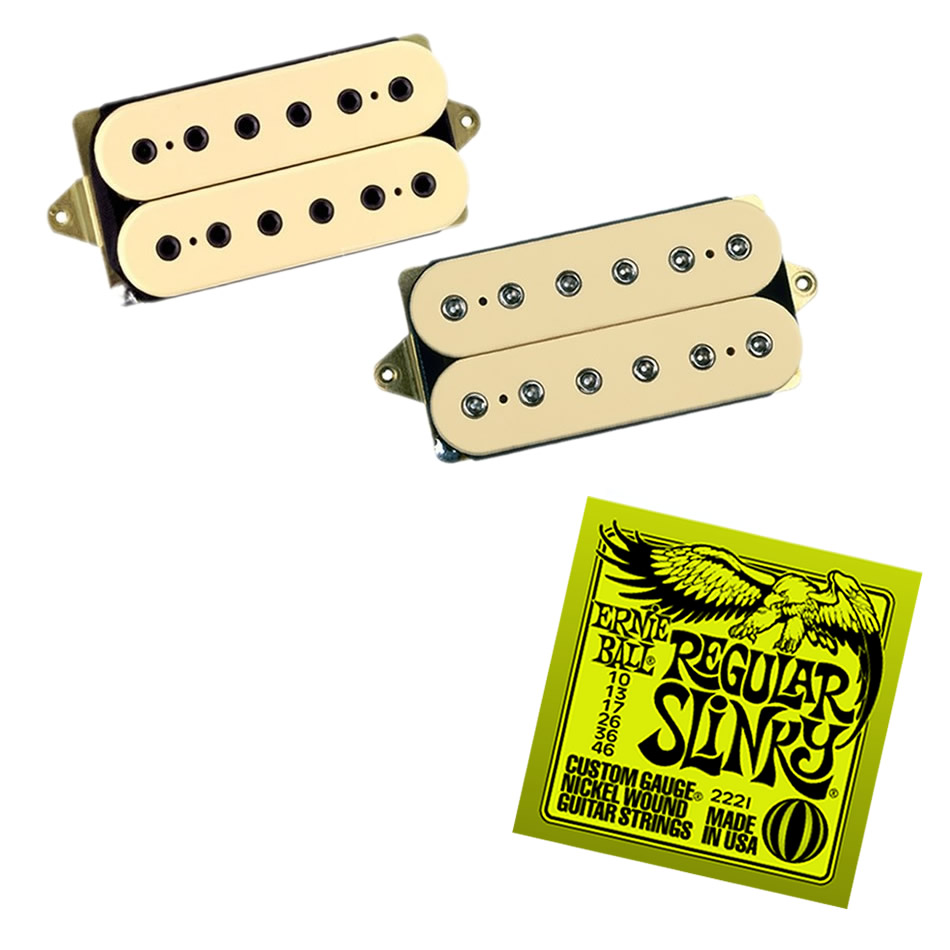 DiMarzio PAF Pro / Tone Zone Humbucker Set, Creme + Strings