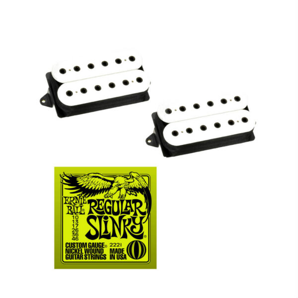 DiMarzio Evolution DP158FW/DP159FW Set, White + Strings