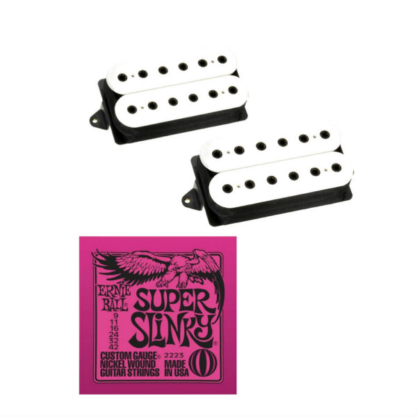 DiMarzio Evolution F-Spaced Set, White + Ernie Ball Strings