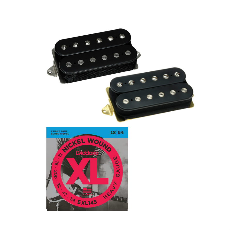 DiMarzio 36th PAF Neck & Norton F-Spaced Bridge Set, Black