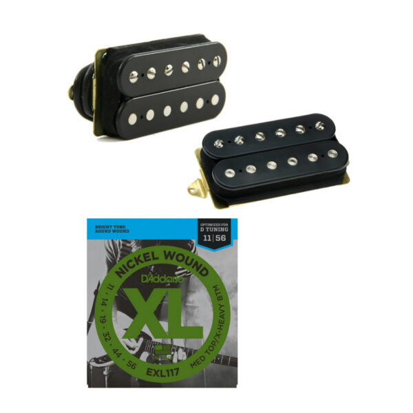 DiMarzio Air Norton/Norton F-Spaced Set, Black + Strings