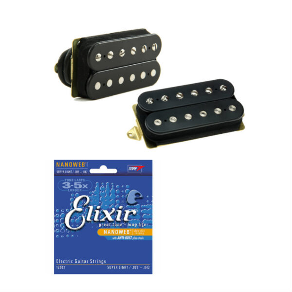 DiMarzio Air Norton/Tone Zone Humbucker Set, Black + Strings