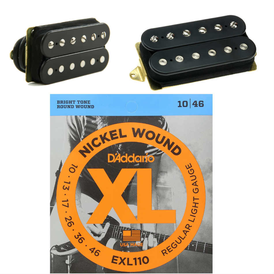 DiMarzio Air Norton/Tone Zone Set, Black + Free Strings