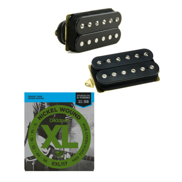 DiMarzio Air Norton/Tone Zone Black Humbucker Set + Strings