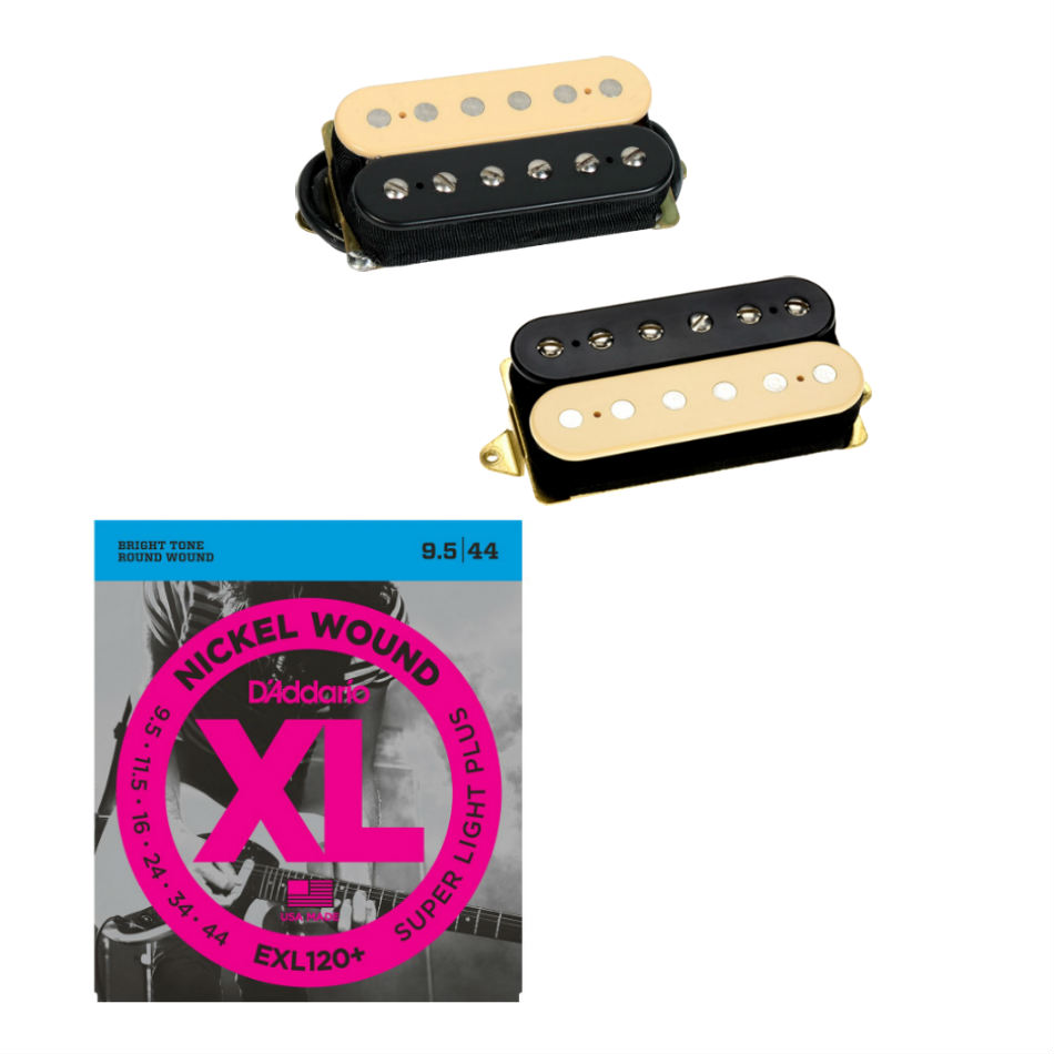 DiMarzio Air Norton/Tone Zone Set, Black & Creme + Free Strings