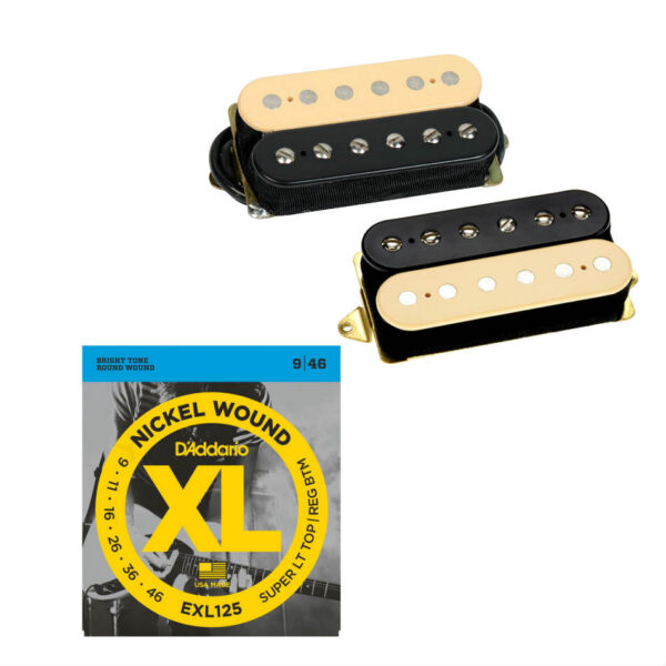 DiMarzio Air Norton/Tone Zone Set, Black/Creme + Strings