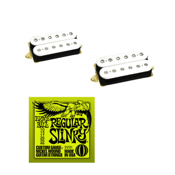 DiMarzio Air Norton/Tone Zone F-Spaced Set, White + Strings