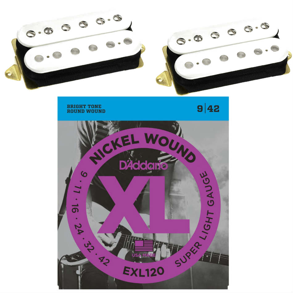 DiMarzio Air Norton/Tone Zone F-Spaced White Set + Strings