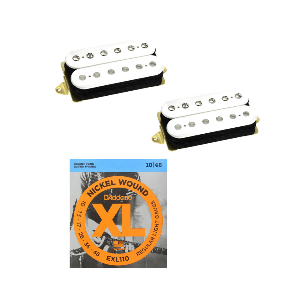 DiMarzio Air Norton/Tone Zone F-Spaced White Set + Strings