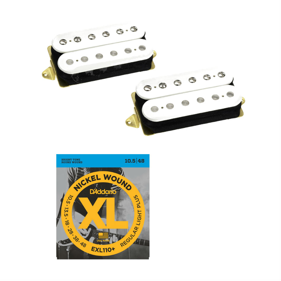 DiMarzio Air Norton/Tone Zone F-Spaced White Set + Strings