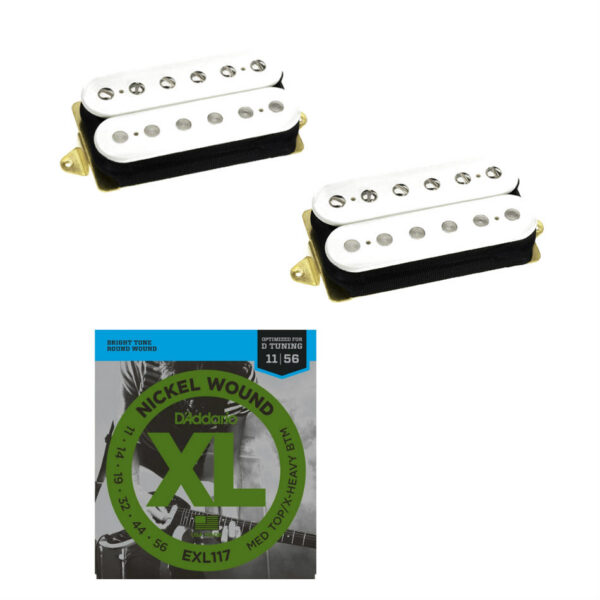 DiMarzio Air Norton/Tone Zone F-Spaced Set, White + Strings