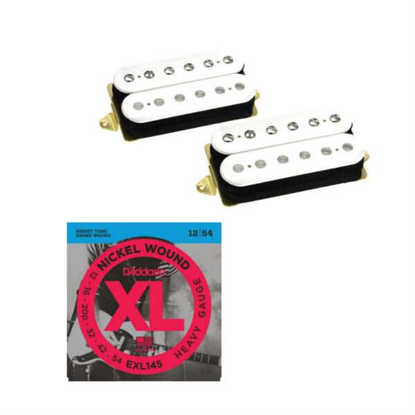 DiMarzio Air Norton/Tone Zone F-Spaced Set, White + Strings