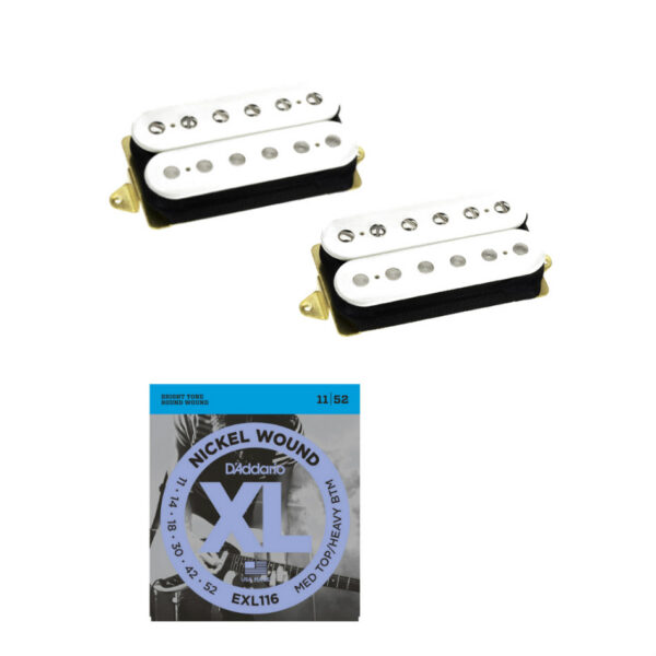 DiMarzio Air Norton/Tone Zone F-Spaced Set, White + Free Strings